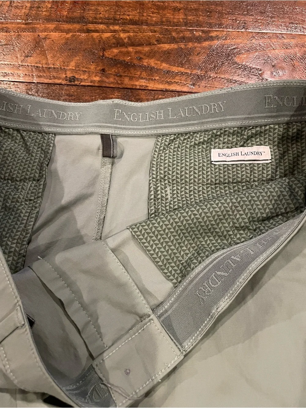 English Laundry Olive Flat-Front Performance Shorts
